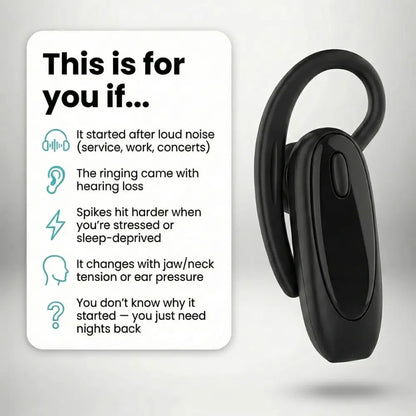 Who RingEase Air is for: ringing after loud noise, alongside hearing loss, or worse when stressed