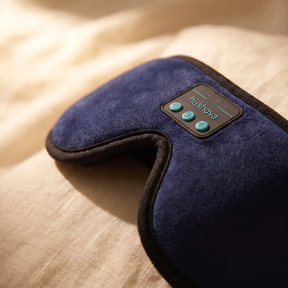 Hushova sleep mask angle — contoured eye cups and adjustable strap